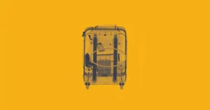 Virtual Swag Bags: How to Wow Your Virtual Attendees Illustration of a suitcase on a yellow ground