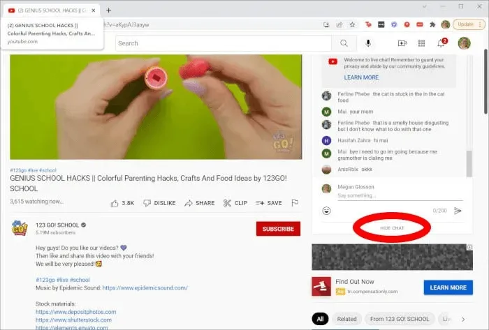 YouTube video page with the subscribe button circled