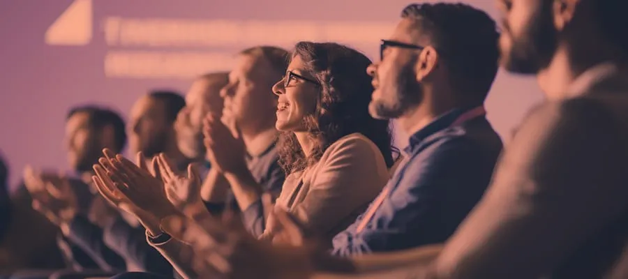 A crowd of attendees during an event
