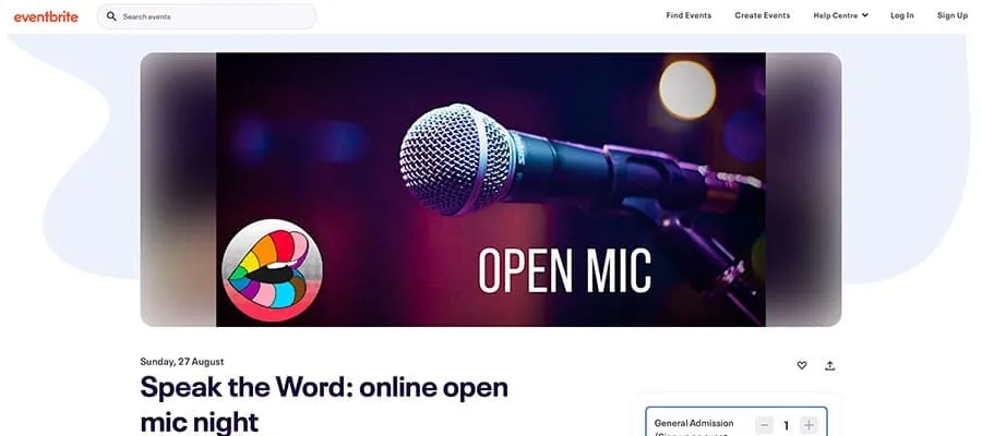 Online open mic event where participants can sign up to speak.