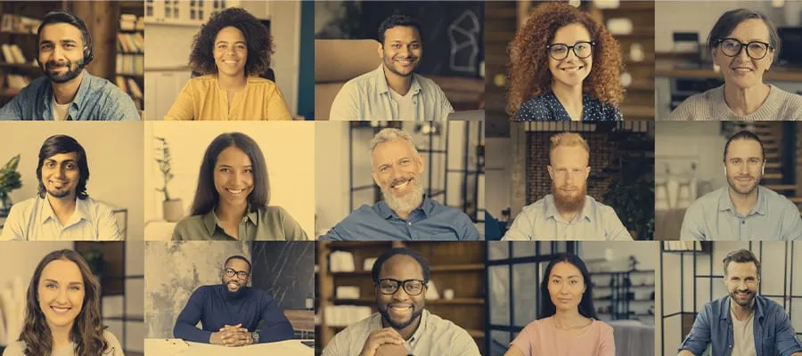 In-person and virtual attendees in a face-to-face zoom call