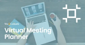 The Best Virtual Meeting Planners to Use in 2024 A woman is using a laptop with the words virtual meeting planner.