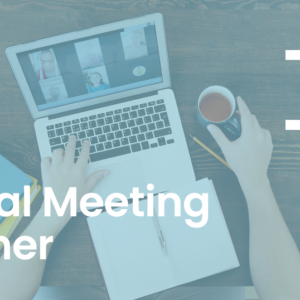 The Best Virtual Meeting Planners to Use in 2024 A woman is using a laptop with the words virtual meeting planner.