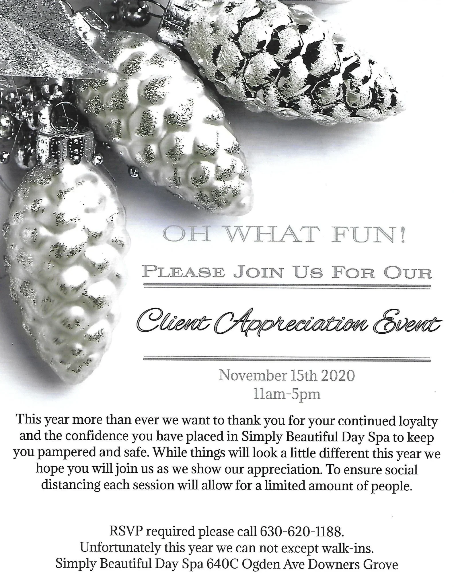 Oh What Fun client appreciation event invitation flyer