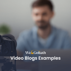 Navigating Video Blogs: 20 Examples for New Bloggers A man with a camera and the words video blog examples.