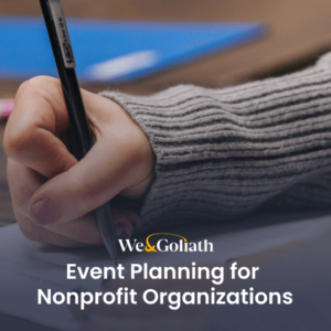 Event planning for nonprofit organizations.