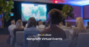 Nonprofit Virtual Events: Best Practices for Online Engagement Audience attending a virtual event presentation for nonprofits.
