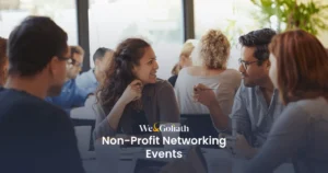 Connecting for Change: Nonprofit Networking Events Professionals engaging in conversation at a non-profit networking event.