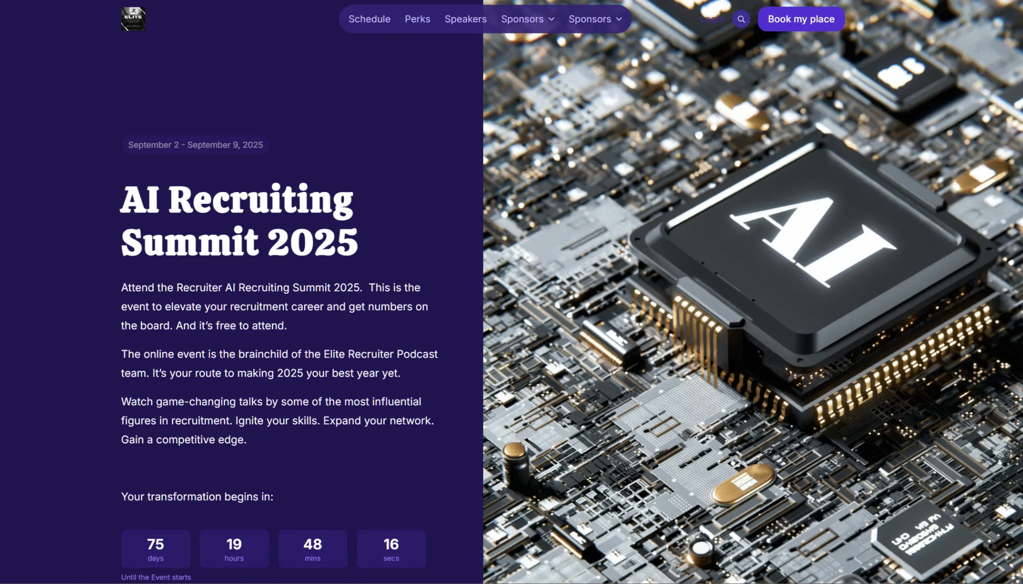 Event page for the AI Recruiting Summit 2025
