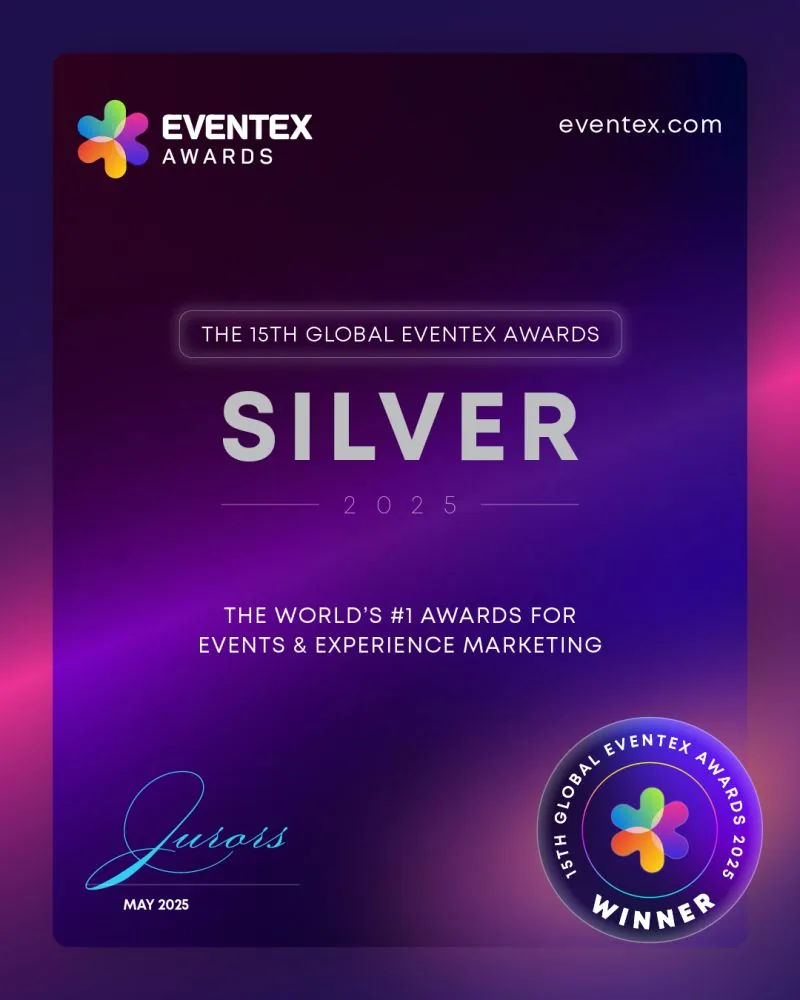 Silver winner certificate, 15th Global Eventex Awards 2025